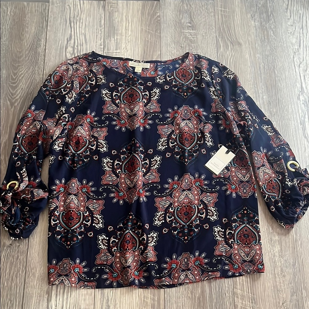 Dana Buchman Multicolored Boxy Blouse